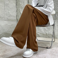 Solid Color Suit Pants Men Fashion Society Mens Dress Pants Korean Loose Straight Flared Pants Mens Office Formal Trousers M-2XL voguable