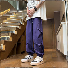 Voguable S-XXXL Techwear Drawstring Elastic Waist Punk Jogger Harem Pants Streetwear Casual Stretwear Summer Trousers for Men Clothing voguable