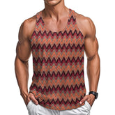 Summer New Casual Mens Mesh Knit Tank Tops Vintage Striped Colorful Knitted Camisole Men Sexy Hollow Out Knitting Mesh Vest voguable