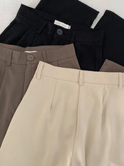 Voguable High Waist Women Suit Pants Fall Straight Office Ladies Korean Fashion Trousers Casual Button Loose Female Black Pants New voguable
