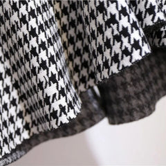 Trumpet Houndstooth Vintage High Waist Buttons Women's Skirt Korean Fashion Mermaid Mid-Calf Long Skirts For Women Spring voguable