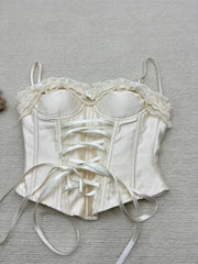 Sweet Harajuku Lolita Princess Skirt Suits Japanese Design Sense Women Bow Tank Tops Mini Cake Skirts Lace Hot Chick 2 Piece Set voguable