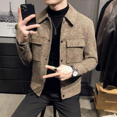 Autumn Winter KPOP Fashion Style Harajuku Slim Fit Windbreak Loose Casual Outerwear Korean Style Lattice Plush Button Jacket voguable