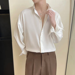 Ice Shirts Shirt Men Fashion Social Mens Dress Shirt Korean Loose Solid Color Long Sleeve Shirts Mens Casual Shirts M-2XL voguable