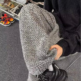 Voguable Tweed Style Men's Casual Pants Loose Fit American Style Fashion Brand Spring Season Straight Leg Bell Bottoms voguable