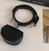 Korean Fashion All Match Mini Handbags Women Vintage Ins Belt Purses Solid Leather Streetwear Simple Waist Packs Y2k Aesthetic voguable