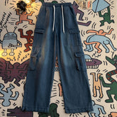 Fashionable Loose Straight Wide-leg Workwear Trendy Hip-hop Washing Jeans Spring Summer American Oversize Retro Trousers Chic voguable