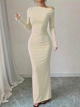 Voguable Autumn new style individual solid color trendy elegant high-waist long-sleeved figure-hugging bodycon dress sexy voguable