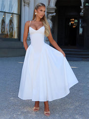 Temperament Low-Neck Elegant Dress Women Large Hem Halter Backless Skinny Summer New Trend Banquet Vacation Vestidos voguable