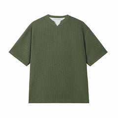 Summer Short Sleeved T-shirt Men Casual Pleated T Shirt Men Streetwear Hip-hop Loose Striped T Shirt Mens Top Large Size 5XL voguable