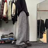 Voguable Tweed Style Men's Casual Pants Loose Fit American Style Fashion Brand Spring Season Straight Leg Bell Bottoms voguable