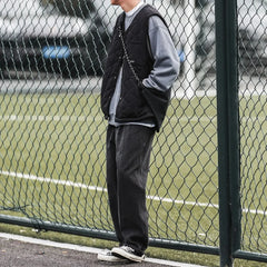 Cotton-layered Fashionable Vest Men with Autumn Winter Simple Casual Light Heated Inner Vest Cardigan Work Vest Top Aesthetic voguable