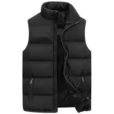 Mens Vest Jacket Warm Sleeveless Jackets Winter Waterproof Zipper Coat Autumn Stand-up Collar Casual Waistcoat Brand Clothing voguable