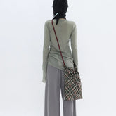 Patchwork Drawstring Vintage Plaid Backpack Y2k Aesthetic Women Grunge Schoolbags Streetwear Y2k Aesthetic Backpacks for Women voguable