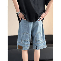 Short Men Blue Washed Denim Shorts Casual Distressed Design Summer Streetwear Fashion Comfort Fit Men Denim Shotrt voguable