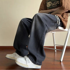 Black Baggy Jeans Men Drawstring Vintage Jeans Men Streetwear Hip-hop Loose Straight Jeans Mens Denim Pants Large Size 4XL voguable