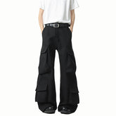 Men Loose Fit Cargo Pants Workwear Trousers Multi Pocket Outdoor Casual Joggers Streetwear Hip Hop Drop Crotch Trousers for Men voguable