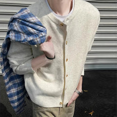 New American Style Men Cardigan Luxury Knitted Button-down Solid Color Long Sleeve Sweater Jacket Casual High Quality Knitwear voguable