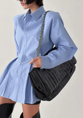 Voguable Autumn/Winter New Fashionable Leisure Commuter Multi functional Long Sleeve Strap Cotton Shirt Women's Wear voguable