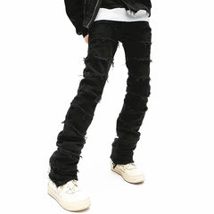 Grunge Clothes Y2K Streetwear Black Slim Stacked Jeans Pants For Men Kanye Hip Hop Women New Long Trousers Vetements Homme voguable
