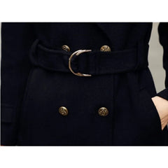 Voguable Double-Sided Woolen Jacket Women Overcoat Loose Belt Double-Breasted Casual Wool Coat New Autumn Winter Woolen Windbreaker voguable
