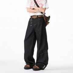 Floor jeans men Wide Leg Denim Pants Baggy Low Waist Boyfriend Jeans Personality design Loose Fit Jeans Cyber Grunge Streetwear voguable