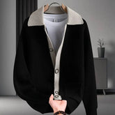 Autumn Winter New Fashion Turn-down Collar Long Sleeve Contrast Color Sweaters Men's Clothing Korean Knitting Trend Pockets Tops voguable