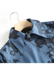 Voguable New Women Floral Print Wrap Shirt Long Sleeve With Belt Ladies Spring Vintage Blouse Tops voguable