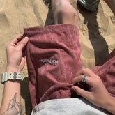 Summer Beach Casual Shorts Men Embroidered Geometric Prints Unisex Baggy Shorts Sweatpants Women Elastic Waist Couple's Shorts voguable