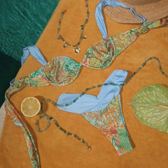 2025 Bandeau Biquini Women Sexy Bikini Push Up Swimsuit Female Swimwear Floral Printed Swim Suit Halter Bathingsuit Beachwear voguable