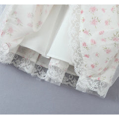 French Style Princess Sexy Spaghetti Straps Mini Dress Women Floral Print A-line Holiday Sweet Dresses Party Robe Short