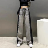 Black High-waisted Straight-leg Wide-leg Jeans Women's Trendy Slimming New Arrival Spring Summer Design Sensibility Grey voguable