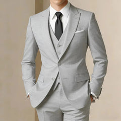Voguable New Luxury Elegant Men's Suits 3 Piece Set Fashion Korean Casual Slim Fit Social Groom Wedding Tuxedo voguable