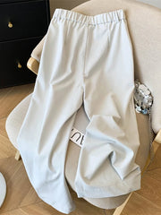 Casual Elegant Wide Leg Pant Women Vintage High Waist Loose Korean Trousers Fall Winter Pockets Solid Simple Retro Pants voguable