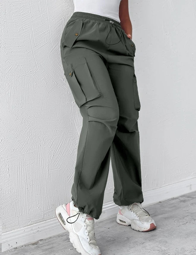 Voguable Summer New Casual Daily Drawstring Pocket Design Cargo Pants voguable