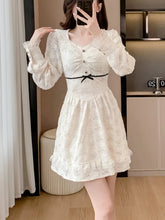 Fashion Vintage Women's Dresses 2025 Autumn New French Slim Waist Princess Skirt A-Line Autumn Dress Casual Basic Office Lady voguable