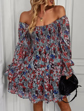 Voguable Spring/Summer New Women's Fashion and Leisure Multi functional Long sleeved Printed Dress Women's Wear voguable