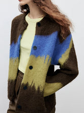 Voguable Harajuku Patchwork Women Retro Cardigan Lazy Wind Korean Knitted Sweater Tops Casual All Match Female Fall Winter Outwear voguable