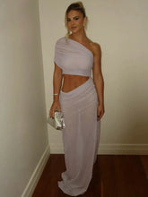 Mozision Mesh Hollow Out Backless Sexy Maxi Dress For Women Fashion One Sleeveless See Through Ruched Bodycon Club Long Dress voguable