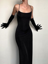 Black Strap Backless Evening Party Dress mysite