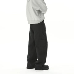 American Style Wide Leg Straight Cargo Pants Letter Printed Men's Baggy Casual Fashion Overalls Streetwear Male Mopping Trousers