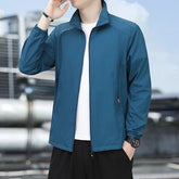 Elegant Fashion Harajuku Slim Fit Ropa Hombre Loose Casual All Match Tops Solid Zipper O Neck Cardigan Long Sleeve Outerwear voguable