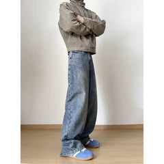 Streetwear Loose Jeans Men New Korean Style Fashion Loose Straight Wide Leg Pants Men's Brand Clothing baggy jeans hot