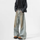 Men's Jeans baggy Denim pants Loose Fit Casual Style American Streetwear Straight Novel design Leg Pants Trendy Brand