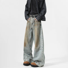 Men's Jeans baggy Denim pants Loose Fit Casual Style American Streetwear Straight Novel design Leg Pants Trendy Brand