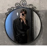 Voguable Korean Fashion Men High-end Light Blue Shirt Men Summer Solid Color Simple Casual Loose Button Pocket Long sleeve Shirts for Men voguable