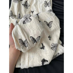 High Waist Wide Leg Pants Women Summer Loose Butterfly Print Female Casual Pants Y2K Korean Drawstring Floor Length Trousers voguable