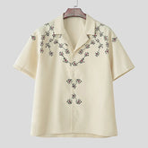 Men Shirt Floral Printing Summer Korean Men Clothing Lapel Short Sleeve Oversize Fashion Casual Shirts Streetwear voguable