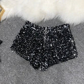 Voguable Whole Body The New Sparkling Sequins Shorts Women Short Zipper Nightclub Woman Slim Fit for Silver and Black Sexy Shorts voguable