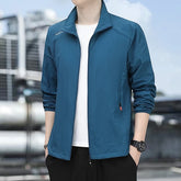 Elegant Fashion Harajuku Slim Fit Ropa Hombre Loose Casual All Match Tops Solid Zipper O Neck Cardigan Long Sleeve Outerwear voguable